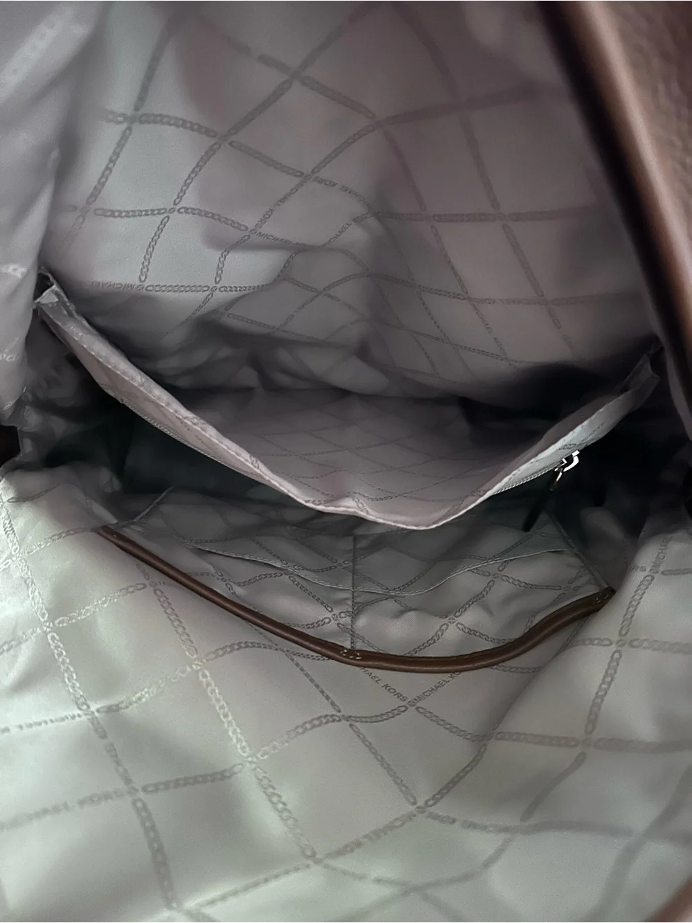 Michael Kors Chestnut Pebbled Leather Backpack with Gold Logo